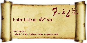 Fabritius Éva névjegykártya