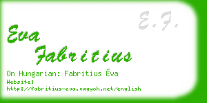 eva fabritius business card